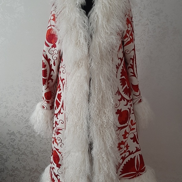 Shearling Coat, Suzani Coat, Vintage Coat - Picture 2 of 4